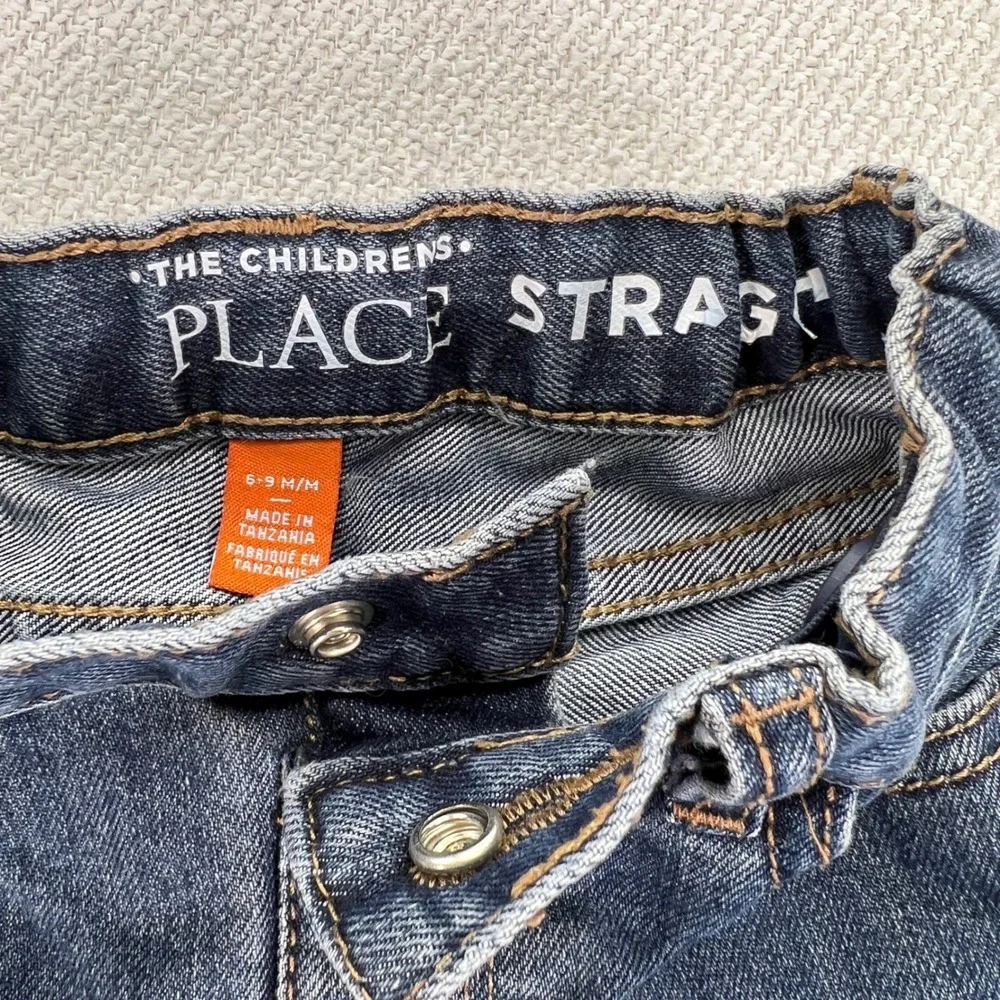 The Children's Place Straight Leg Jeans Kids 6-9M Med Wash Adjustable Waist